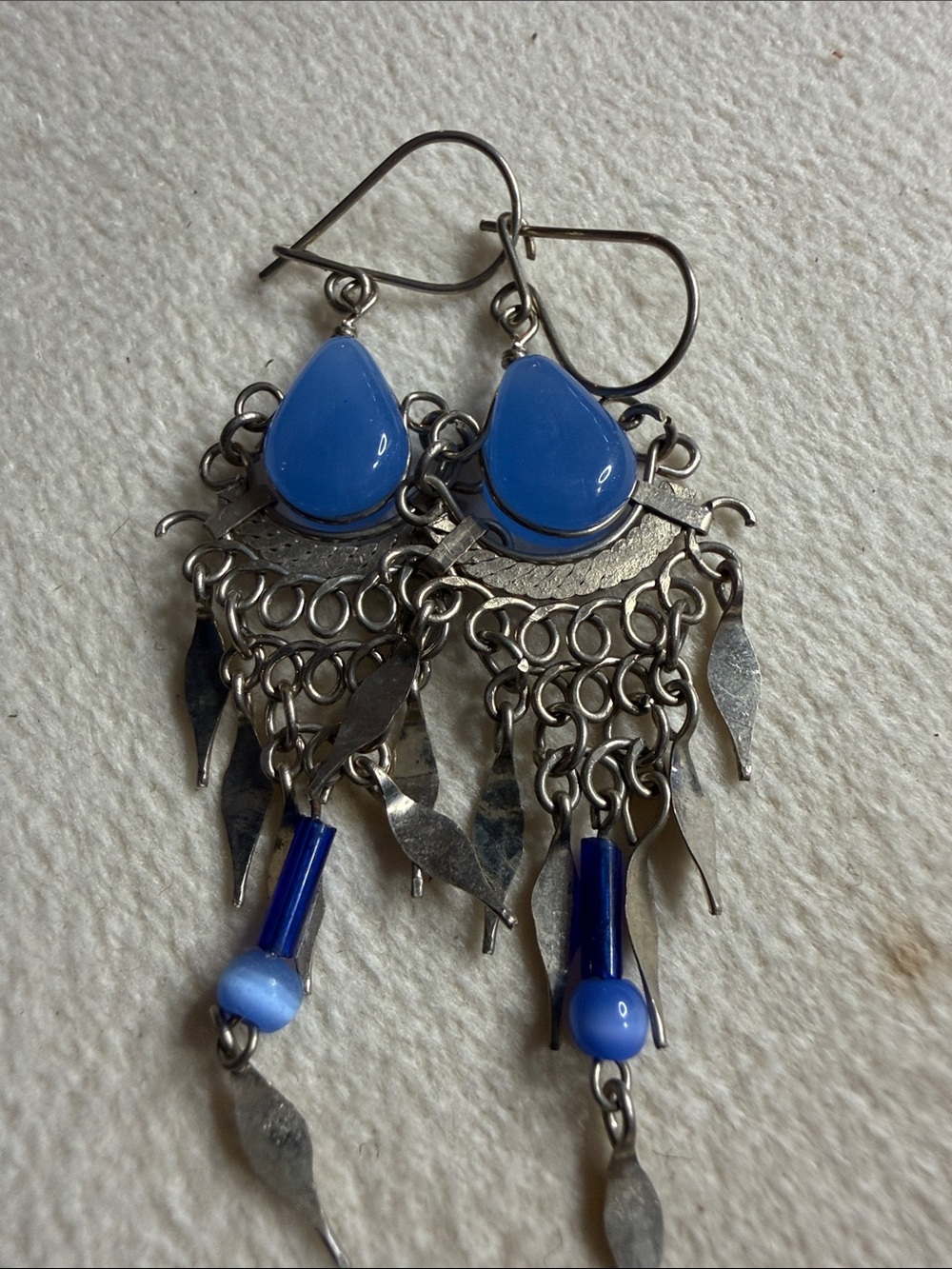 Bohemian Blue Teardrop Dangle Earrings